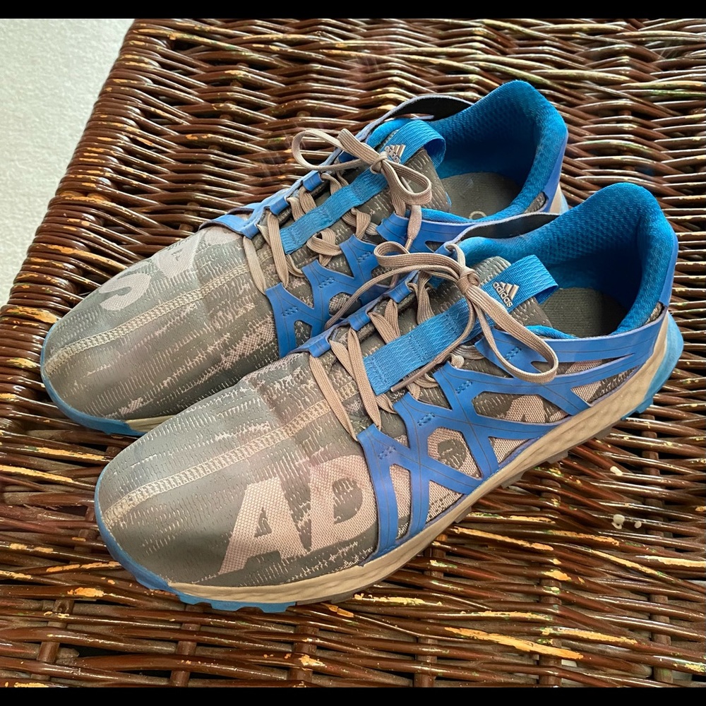 Mens Adidas Bounce Gray/Blue 12 M Sneakers Shoes
